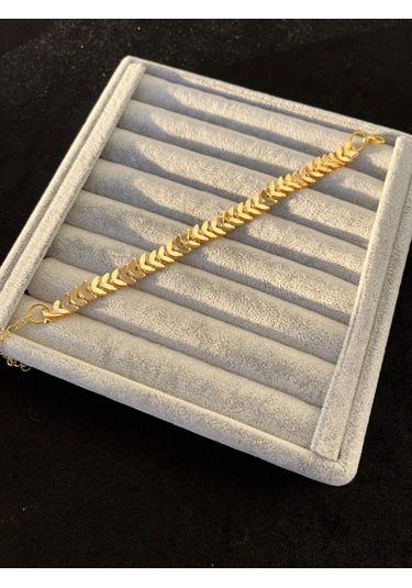 Balık Kılçığı Yassı Gold Kaplama Künye Kılçık Kararmaz Paslanmaz Unisex Bileklik