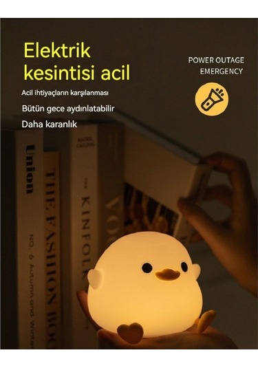 Pazly Gece Lambası Fasulye Ördek Okşama İndüksiyon Lambası Beyaz Beyaz