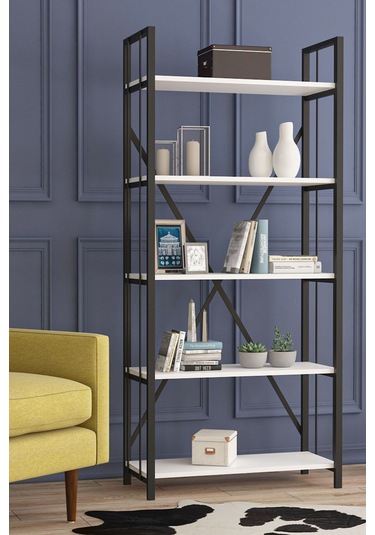 Wood House - Eftelya Kitaplık Beyaz