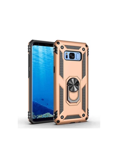 Zore Galaxy Uyumlu S8 Kılıf Vega Kapak - Gold Gold