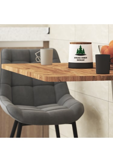 90cmX60cm MDF OVAL KÖŞELİ KATLANIR DUVARA MONTELİ MUTFAK MASASI