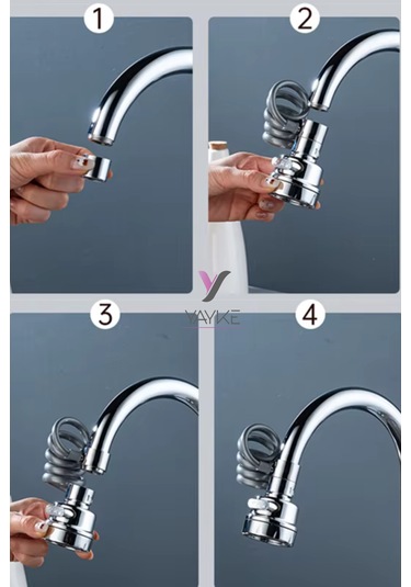 Yeni Lavabo Musluğu 360 Derece Dönme Filtresi Uzatma