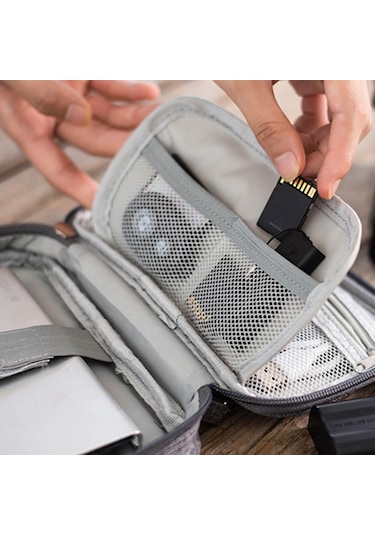 Leezsing Veri Kablosu Saklama Çantası Koruyucu Kılıf Seyahat Elektronik Düzenleyici Çanta Kablo Düzenleyici Kılıf Taşınabilir Dijital Saklama Çantası Diğer