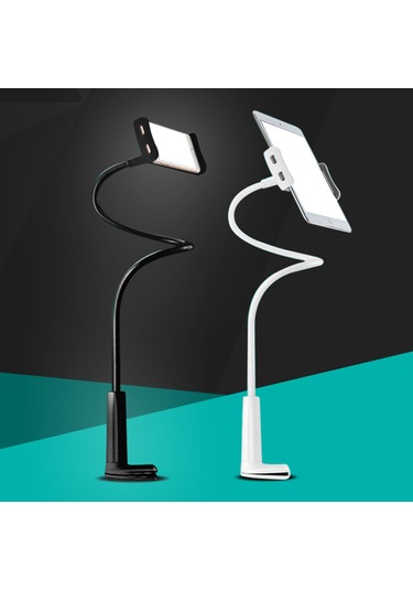 Xindoker 80cm Metal Telefon Ve Tablet Tutucu - 360 Derece Döner, Esnek Uzun Kollü, Masa/sandık Tutucu, Siyah 11-18cm Uyumlu Diğer