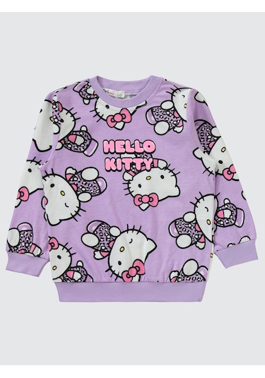 Hello Kitty Kız Çocuk Pijama Takımı 2-5 Yaş Dijital Lavanta Dijital Lavanta Lila