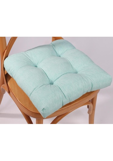 Altınpamuk Altınpamuk Lina Pofidik Su Yeşili Sandalye Minderi Özel Dikişli B