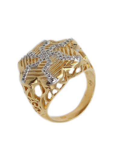 Xupıng Çiçek Modeli Büyük Rose Yüzük - 8 Beyaz