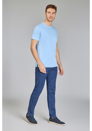 Bisse Supima Gömlek Yaka Cool Touch Erkek T-shirt Açık Mavi Ts24y24106 D33 Açık-mavi
