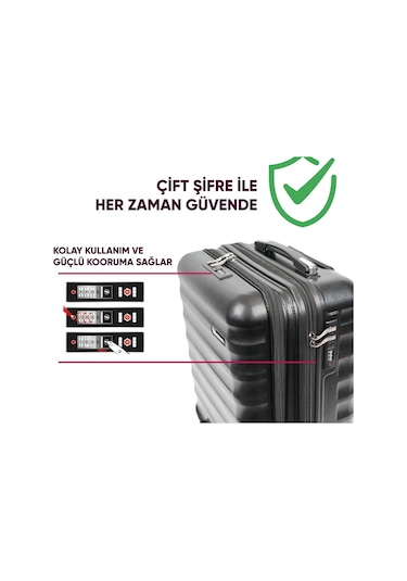 Vegmann Wave Laptop Bölmeli Siyah Kabin Boy Valiz Siyah