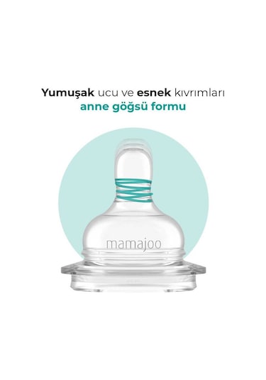 Mamajoo Gold Plus İkili Biberon 250 Ml & Anti-kolik Silikon Biberon Emziği M