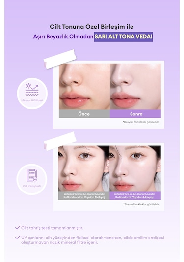 Missha Apieu Waterlock Tone Up Sun Cushion Lavender SPF50+Pa++++ 13 G