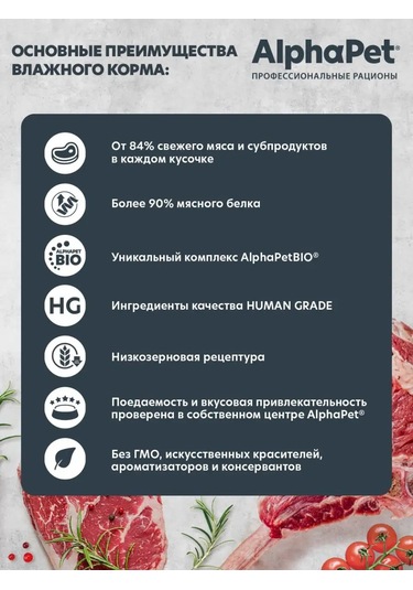 Alphapet Et Soslu Sığır Eti Ve Yavaş Pişmiş Balkabağı İle Köpekler İçin Yaş Mama 144208604