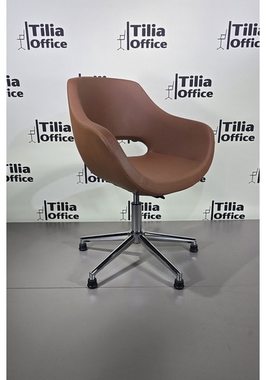 Monaco Çalışma Kesim Koltuğu Konik Sabit Ayak Kahverengi