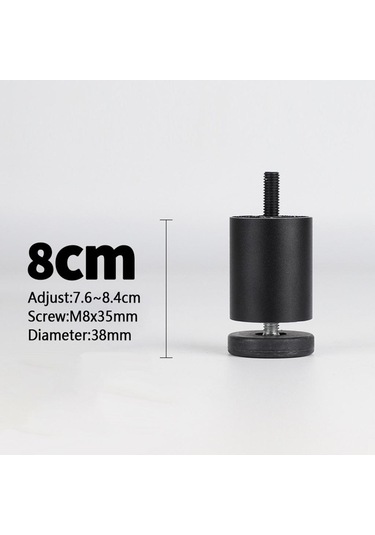 Suntek 4 Adet Alüminyum Alaşımlı Mobilya Ayakları Siyah-8cm Çok Renkli