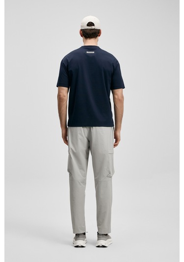 Lufian Carl Modern Grafik T- Shirt Lacivert Lacivert 111020285100200