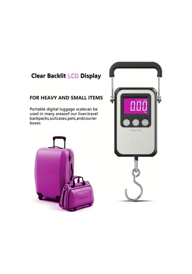 Xuweiwei 60kg 10g Hassas El Tipi Dijital Terazi Arka Aydınlatmalı Lcd Ekran Taşınabilir Asma Terazisi Kamp Mutfak Balıkçılık Aaa Pil -