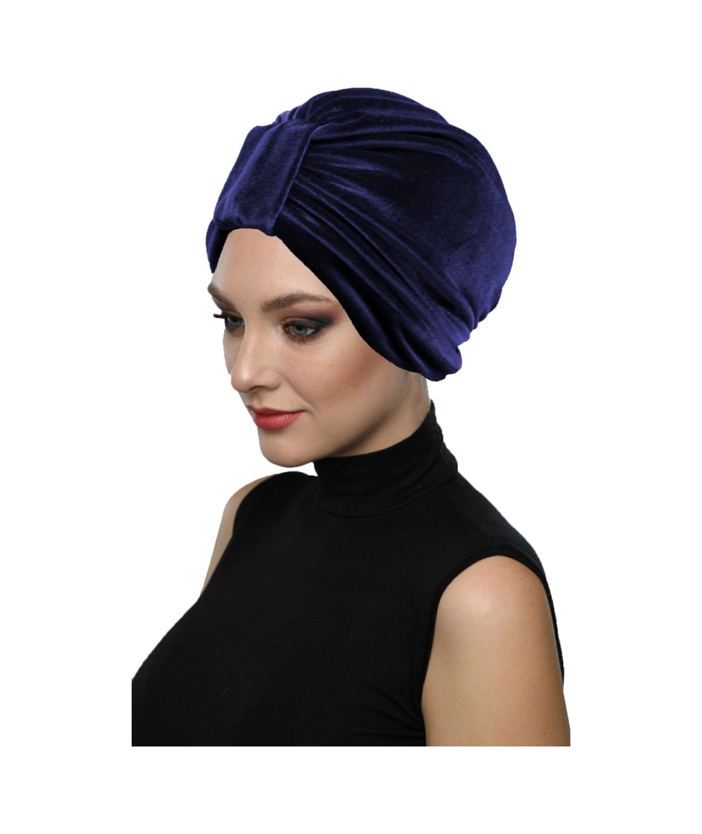 Kadife Kardelen Astarlı Lacivert Hazır Türban Tesettür Bone Lacivert