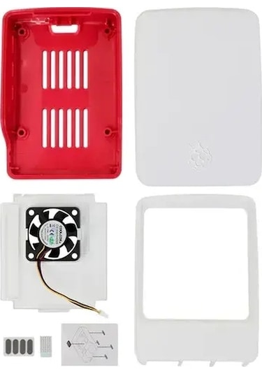Raspberry Pi 5 Lisanslı Kutu - Kırmızı Beyaz