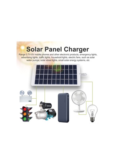 Reedark Beyaz Ip65 Su Geçirmez 4.5w 5v Usb Çıkışlı Polikristal Güneş Paneli - Dış Mekan Telefon Powerbank Şarj Cihazı, Eva Lamine, Dağcı Kanca İle