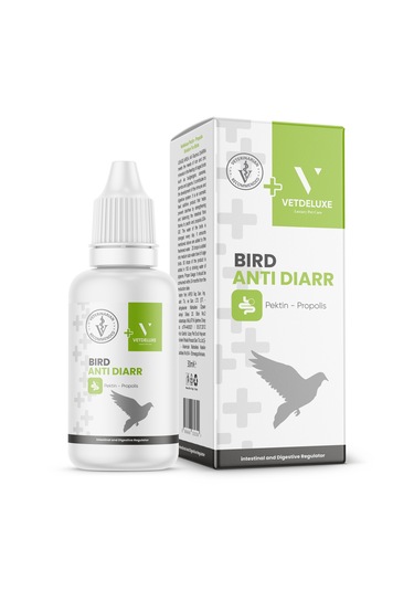 VETDELUXE Bird Antidiarr Likit Kuşlar İçin Bağırsak ve Sindirim Sistemi Düzenleyici İshal Giderici Sıvı Vitamin 30 ml