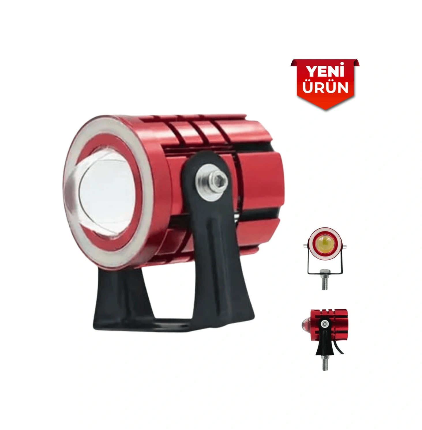 9-80v 50w 2'li Mercekli Mini Led Projektör- Off Road Projektör K12 - Kırmızı