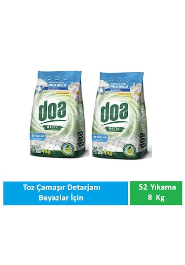Doa Matik Toz Deterjan Beyazlar 2 X 4 Kg