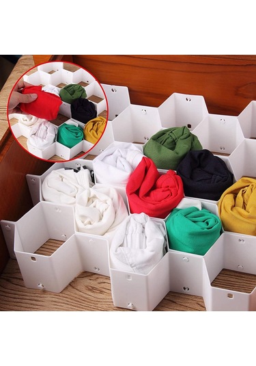 Homyl Petek Dolap Çorap İç Çamaşır Çekmece Bölücü Beyaz Beyaz