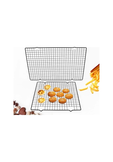 3 Adet Kek Soğutma Rafı, Siyah Karbon Çelik Ekmek Kurutma Ağı, Ağ Rafı B Siyah