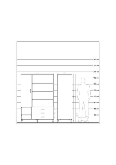 Kronos Dolap 9 Raflı 3 Çekmeceli Tek Kapaklı 132x59x195 Çam-aytaşı/çam Aytası/atlas Çam