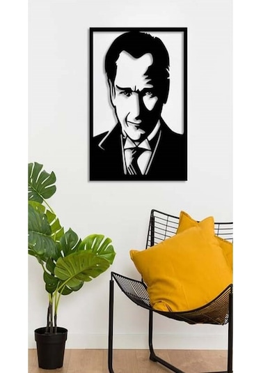 Atatürk Silüet Ahşap Duvar Tablosu Dekoratif Ev Ofis Süs Objesi