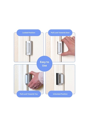 Ev Güvenlik Kapısı Takviye Kilidi 1 Paket Alüminyum Alaşım, 800 Lbs Kuvvete Dayanıyor