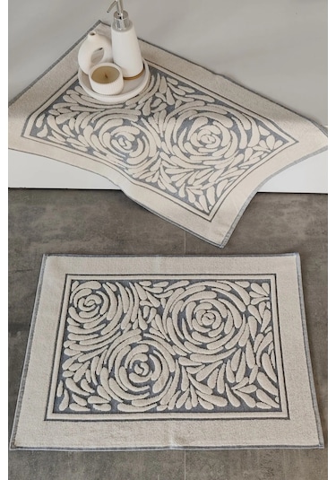 2'li Zemini Renkli %100 Pamuk Ayak Havlusu İndigo