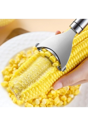Mısır Soyucu - Pratik Ev Tipi Gümüş Renkli Mısır Ayıklama Aleti Gümüş