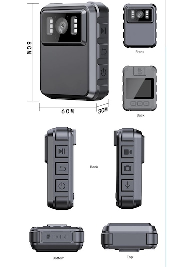 Secumore Su Geçirmez Ekranlı Yaka-polis-aksiyon Kamerası