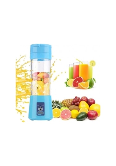Portatif Taşınabilir380 Ml Usb Şarjlı Mavi El Blender Çok Renkli