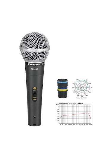 Fugue Fm-58 Mikrofon Kablolu Dinamik Tek Yönlü 600 Ohm Fugue. Fm