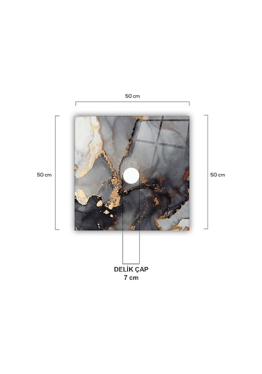 Cam Avize Göbeği | Stark Mermer | 50Cm X 50Cm Çok Renkli