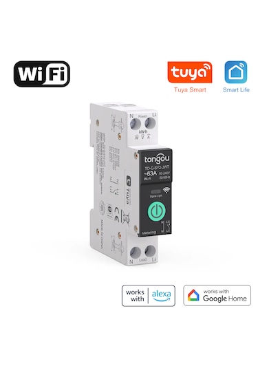 63 Amper Wifi Akıllı Sigorta - Güç Ölçüm Özellikli Tuya Uyumlu