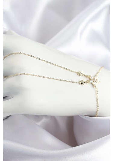 Pirinç Zirkon Taşlı Yıldız Model Gold Renk Şahmeran - Tj-sn710 Çok Renkli