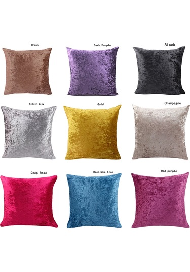 Suntek 60x60cm Kare Kısa Peluş Kadife Atmak Minder Siyah