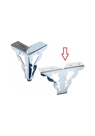 Gülormanürünleri Dekor Ayak Lale Orta Krom 10 Cm (4 Adet)