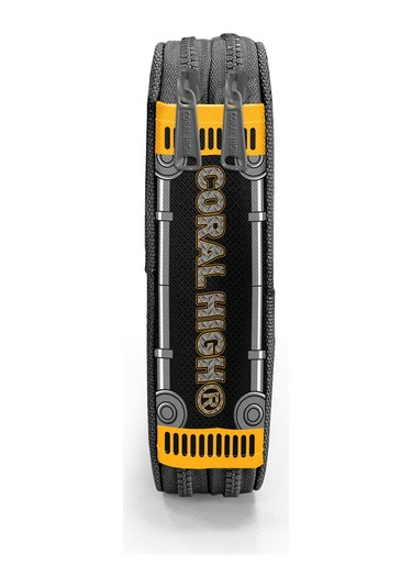 Coral High Kids Sarı Siyah Robot Desenli Çift Katlı Kalem Çanta 11156 Sarı - Siyah