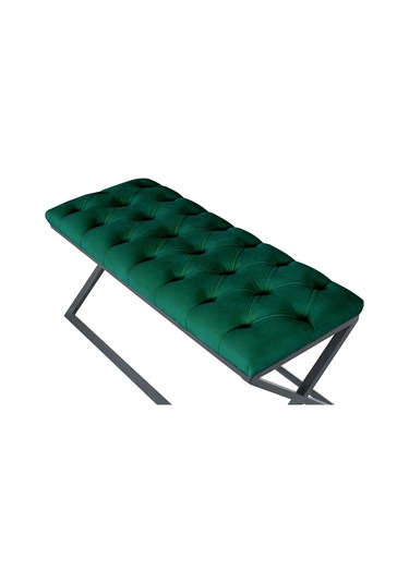 Varcera Yeşil Chester Model Kapitoneli Puf&bench&koltuk&oturma Bankı&makyaj Puff&yatak Odası Takımı Önü&ucu