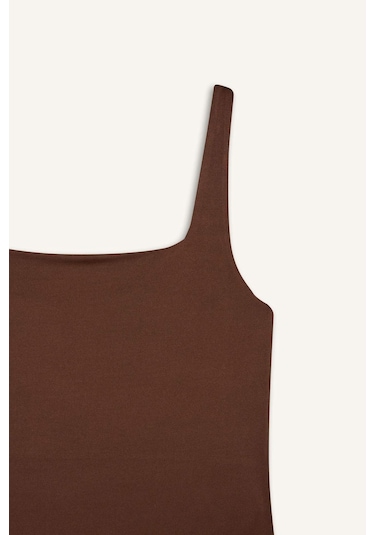 Defacto Kare Yaka Çıtçıtlı Body F9773ax25hsbn316 Kahve