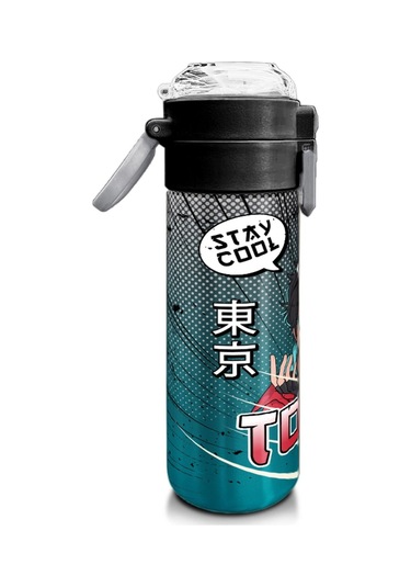 Coral High 500 Ml Gri Nefti Anime Motorsiklet Desenli - Erkek Çocuk Paslanmaz Çelik Okul Termosu/suluk/matara Çok Renkli