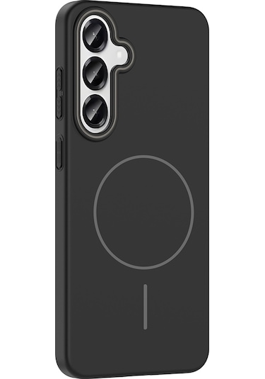 Galaxy S25 Kılıf Magsafe Şarj Özellikli Ruby Sert Kılıf Siyah