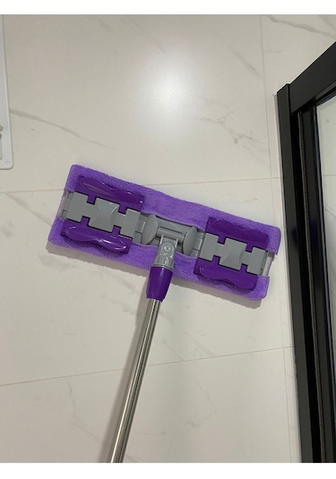 Fayans Duvar Yüzey Temizlik Mikrofiber Mandallı Mop + Yedek Bez