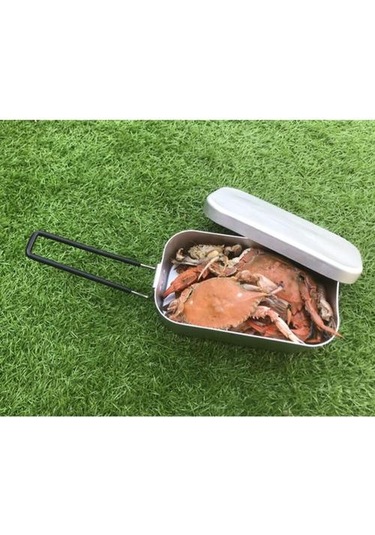 Kapaklı Gıda Konteyner Ile Alüminyum Teneke Kapalı Açık Kamp Piknik Gümüş Açık Hava Tabloları 2