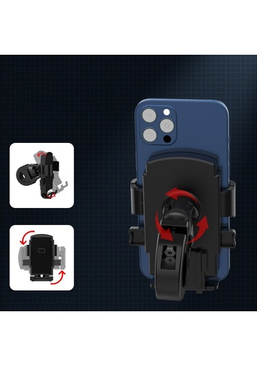 Otomatik Kilit Bisiklet Telefon Tutucu 360 Derece Dönme Bisiklet Gidon Cep Telefonu Klip Standı Gps Montaj Braketi Çok Renkli