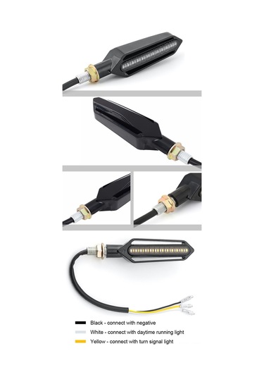 Xindoker Motosiklet Modifikasyon Için 24led Çift Renkli Akışkan Sinyal Lambası - Fren Işığı Parıltı Kırmızı, Gündüz Çalışma Işığı Beyaz 4 Adet/set